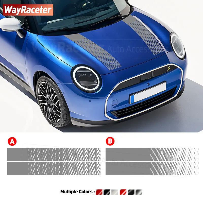 

2 Pcs Engine Cover Vinyl Decal Hood Bonnet Band Line Stripes Sticker For MINI Cooper S J01 2024 2025 F66 F65 F67 JCW Accessories