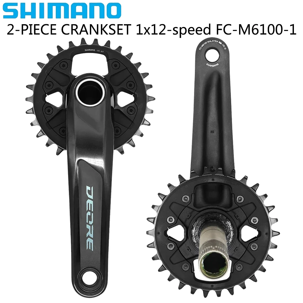 SHIMANO DEORE FC-M6100-1 1x12 Speed Crankset 170MM/175MM Crank Length 30T/32T Chainwheel BB52 MT501 Bottom for MTB Bike