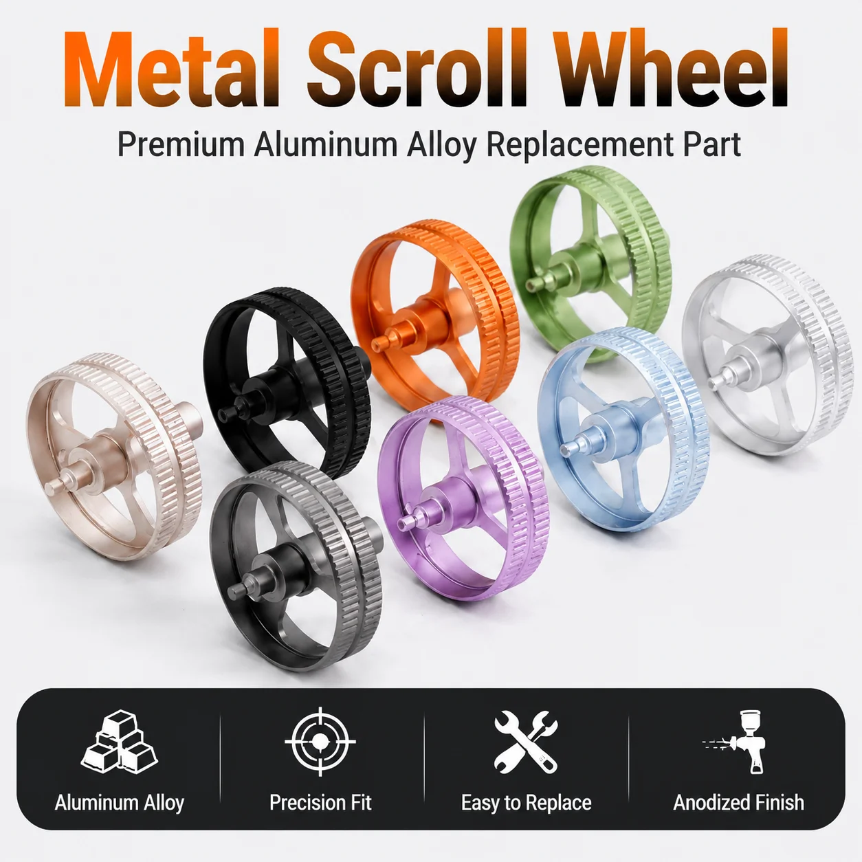 Mouse Wheel For Logitech GPW 1st-4th Gen, G Pro / G Pro X Series - Gaming Mouse Metal Scroll Roller Mice Replacement Accessory