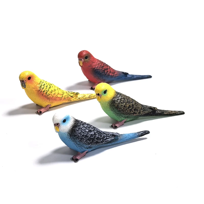 Mini Cute Simulated Parrot Children's Ornament Toy Animal Model PVC Plastic Craft Ornament Zoo Artificial Bird Statue Home