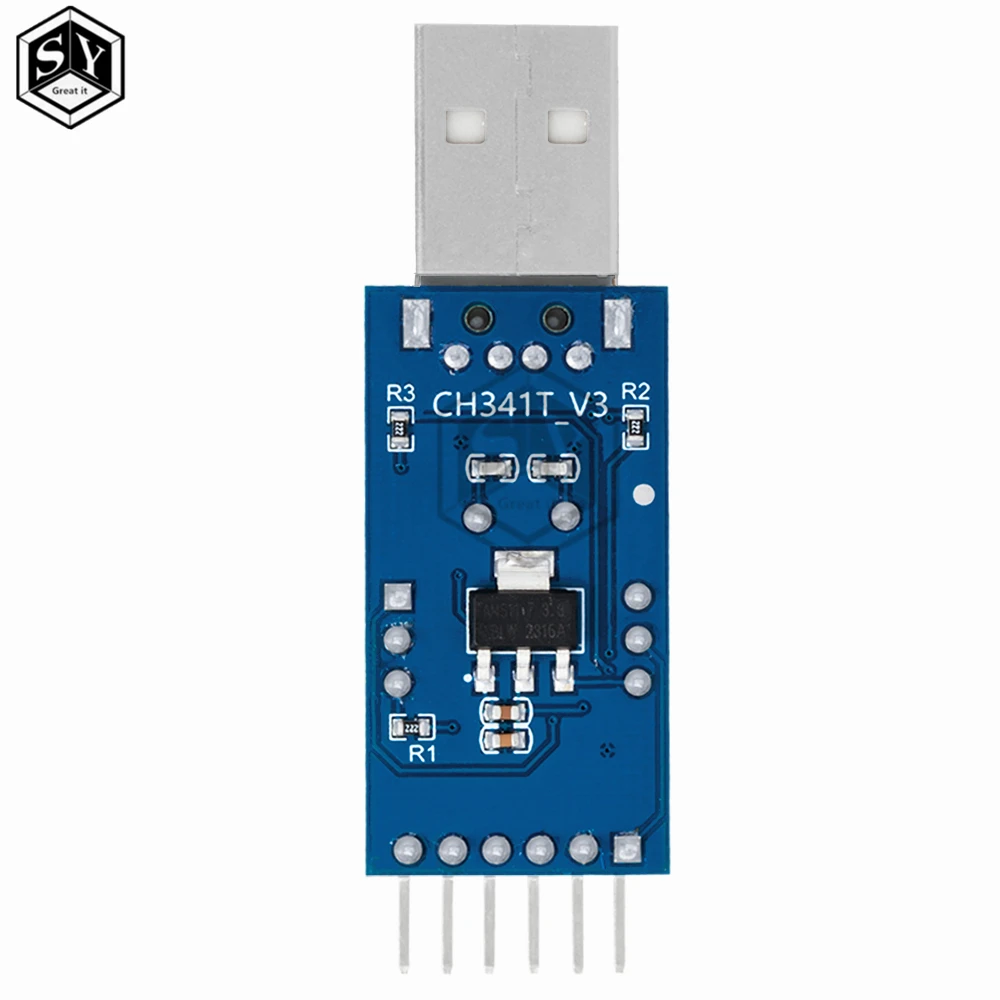 Ch341t 2 في 1 وحدة 3.3 فولت 5 فولت usb إلى i2c iic uart usb إلى ttl رقاقة واحدة تنزيل تسلسلي