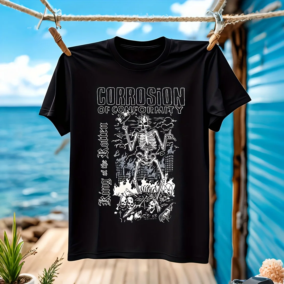 

CORROSION OF CONFORMITY, King of the Rotten Tour Men's T-shirt 100% Cotton Casual Breathable Confortable outdoor activities avai