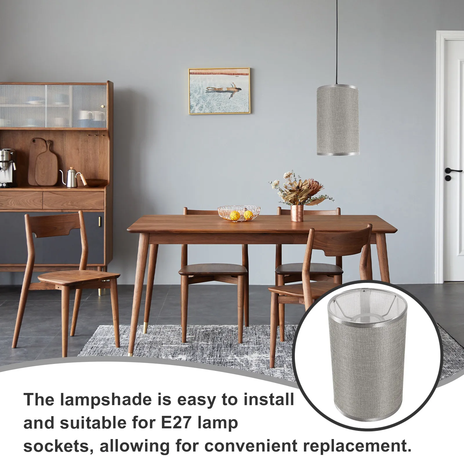 

Simple Fabric Round Lampshade for E27 Table Lamp Soft Warm Lighting Easy Install Bedroom Study Room Lamp Shade Modern Home Light