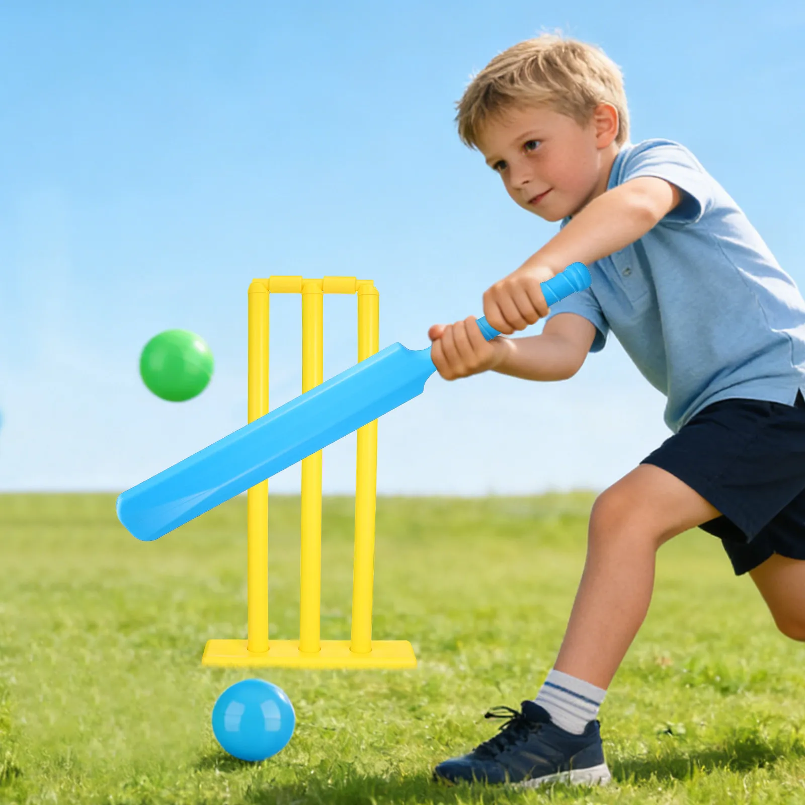 

1Set Unisex Cricket Set Plastic Beach Sports Game Set Interactive Outdoor Backyard Flexible Hand Eye Coordination Game