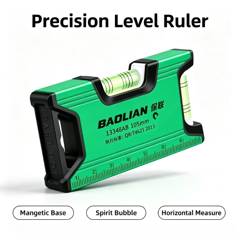 High Precision Level Ruler Multi-function Magnetic Level Ruler Aluminum Structure Spirit Bubble Level Gauge Horizontal Measure