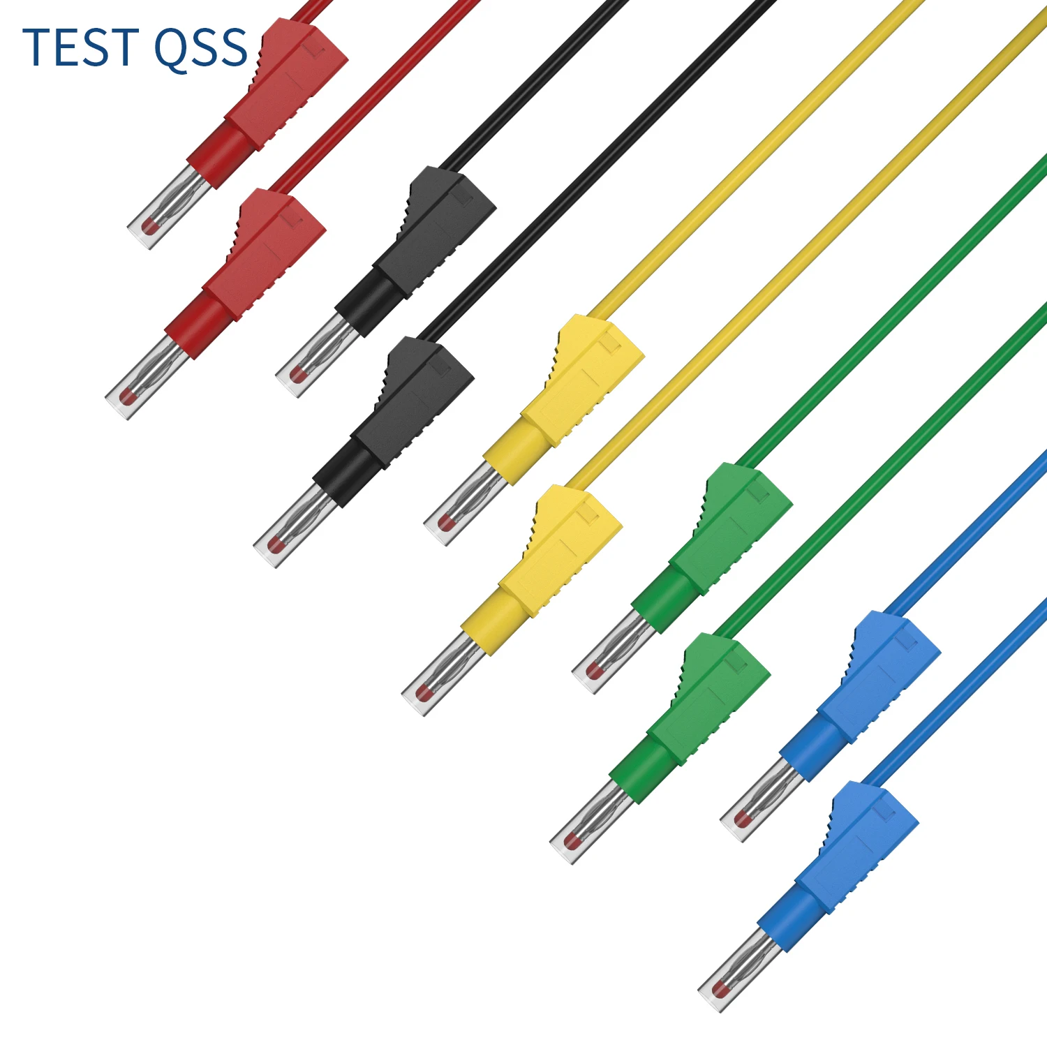 QSS 100CM 5Pcs Dual 4MM Retractable Sheath Stackable Banana Plug Multimeter Test Lead Tool Accessories