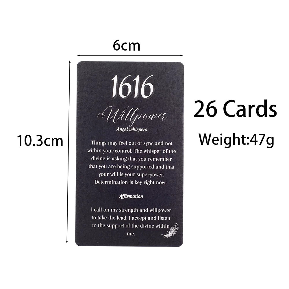 26Pcs Angel Whisper Cards Fun English Version Fortune Telling Divination Tarot Board Game Family Party Number Affirmation Card