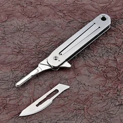Cuchillo mini llavero plegable acero inoxidable apertura rápida