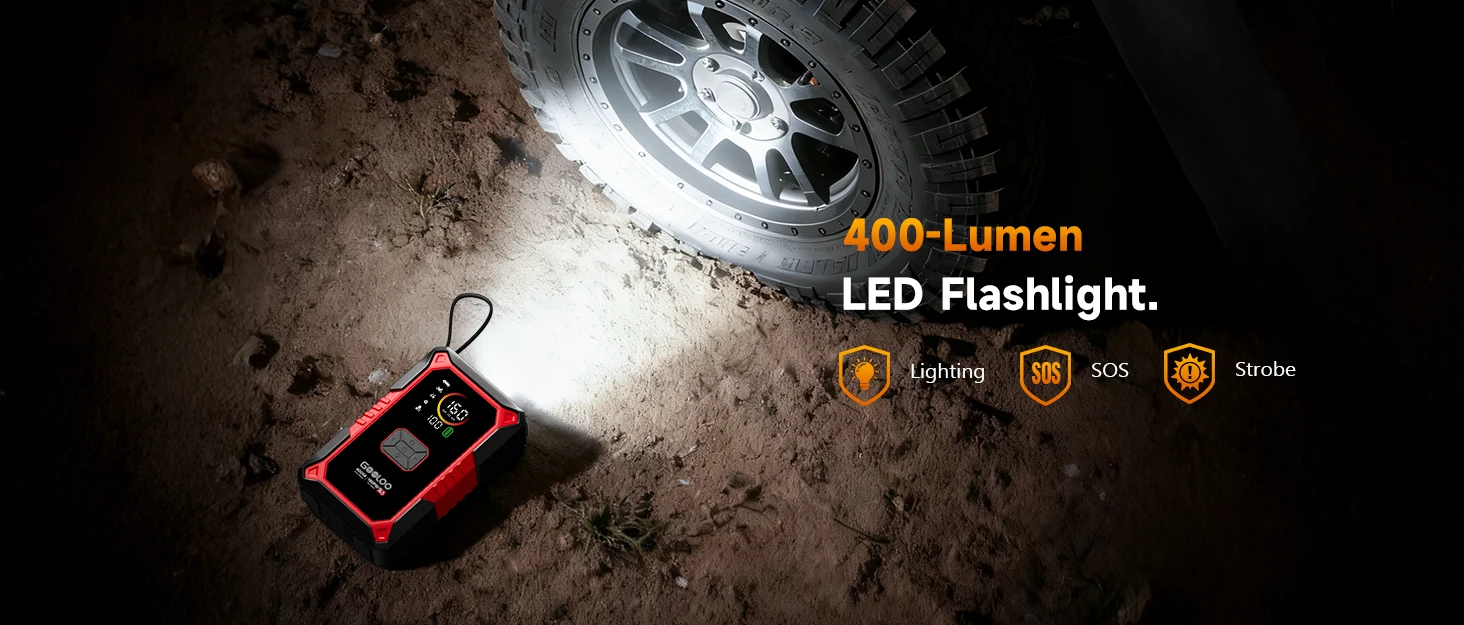 GOOLOO A5 4000A Tragbarer Auto-Starthilfe-Powerbank mit 160PSI Luftpumpe Notfall-Batterie-Booster für 12V Fahrzeuge – Detail 9