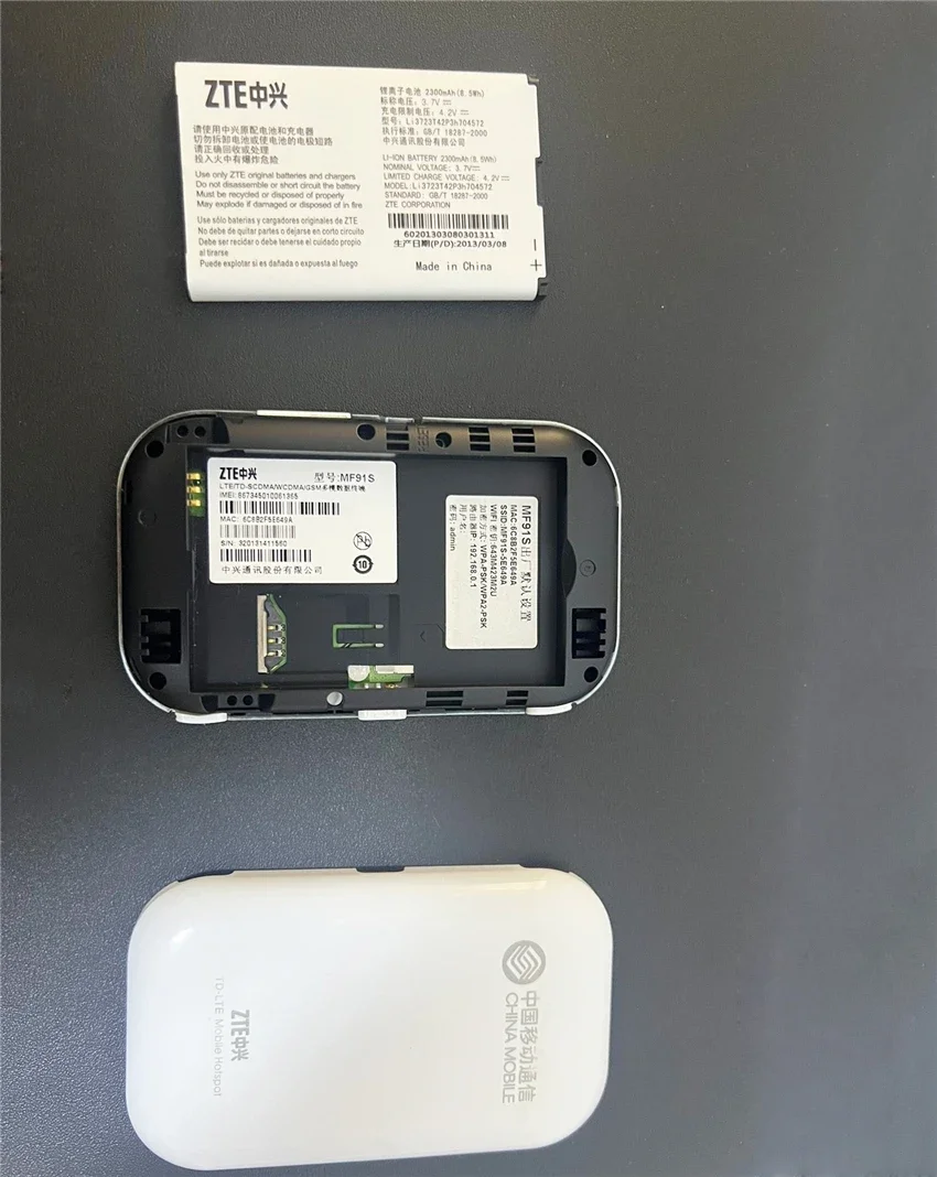 WiFi tascabile mobile ZTE MF91S 4G LTE FDD/TDD sbloccato LTE TDD-LTE: B38, B39, B40