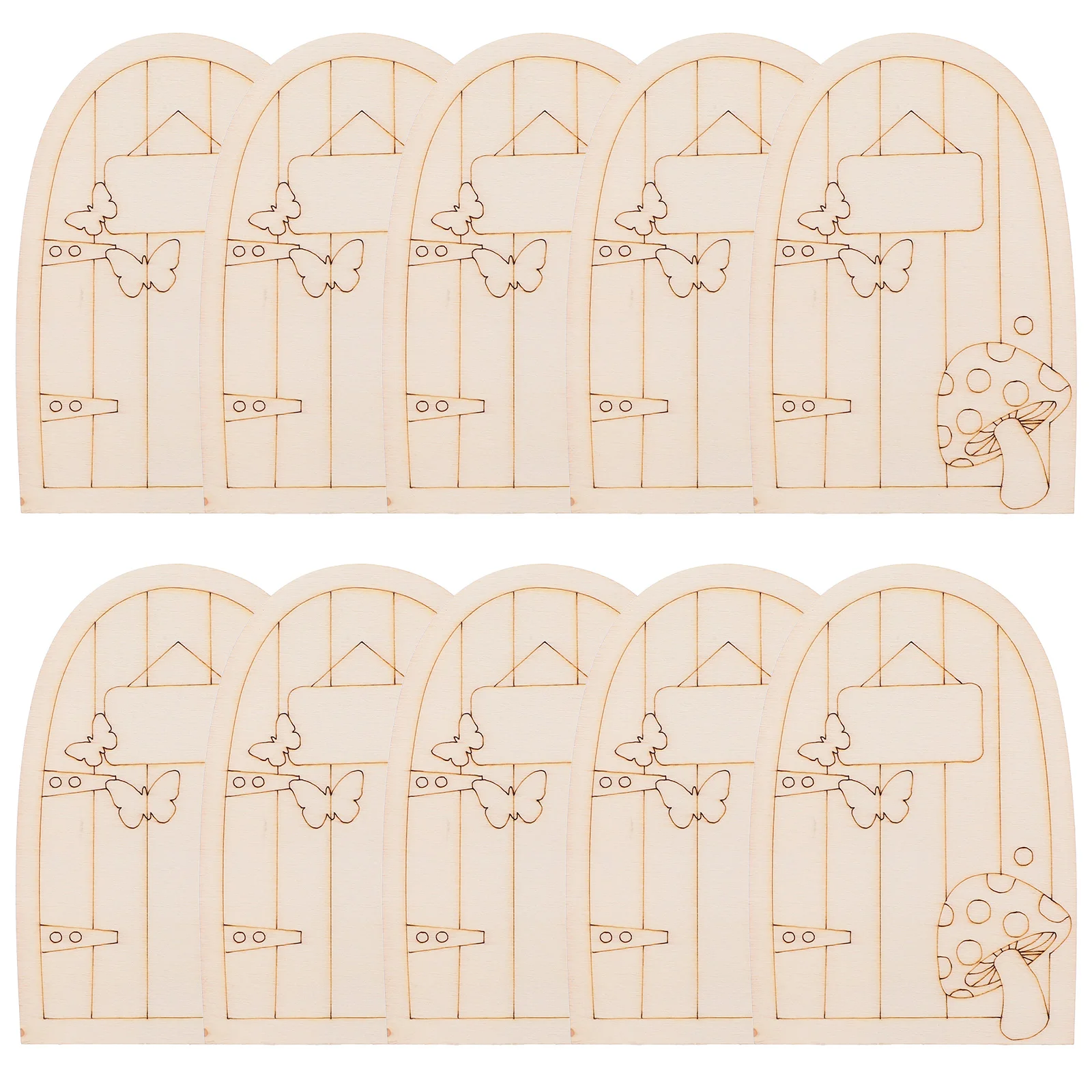 

12Pcs Fairy Doors Wooden Unpainted Mini Garden Accessories Outdoor Decor Miniature Garden Door Kit Fairy House Doors