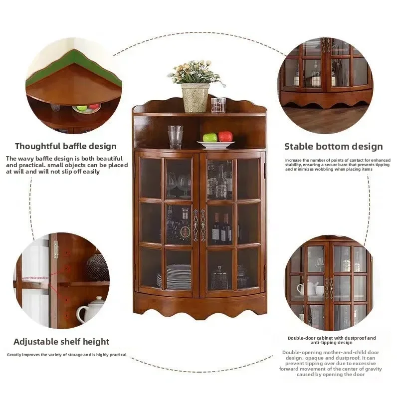 Glass Storage Wine Cabinet Corner Cabinet Corner Corner Cabinet