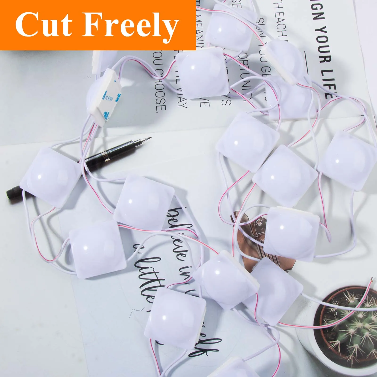 لافتة إضاءة LED COB مقاومة للماء ، إضاءة إعلانية بشريط لاصق ، مناسبة لواجهة المتجر ، SMD ، 12 فولت ، 20 #5