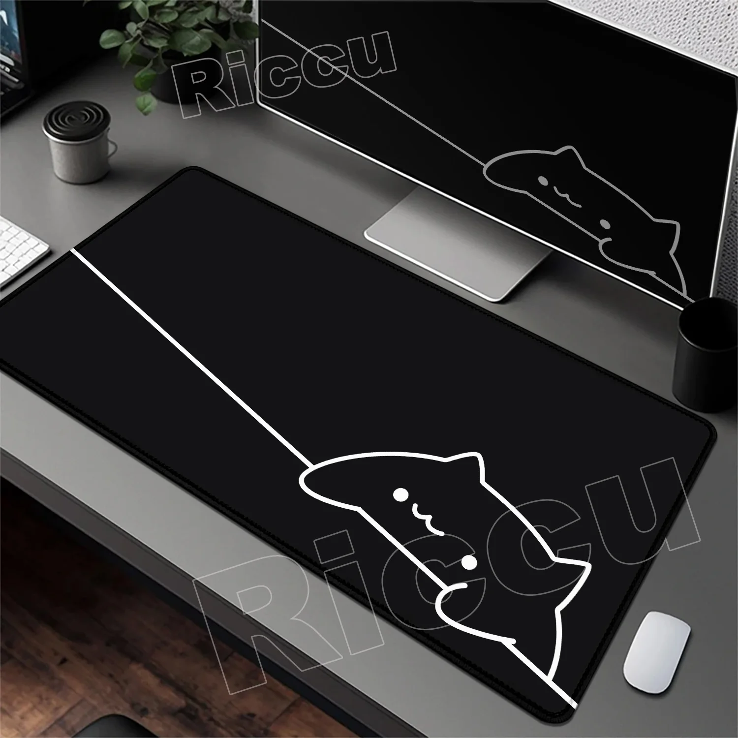 

Many Cute Black Cat Keyboard Pad Lock Edge Big Extended Mousepad Kawaii Office Desktop Protection Pad XXL 900x400mm Non-slip Rug