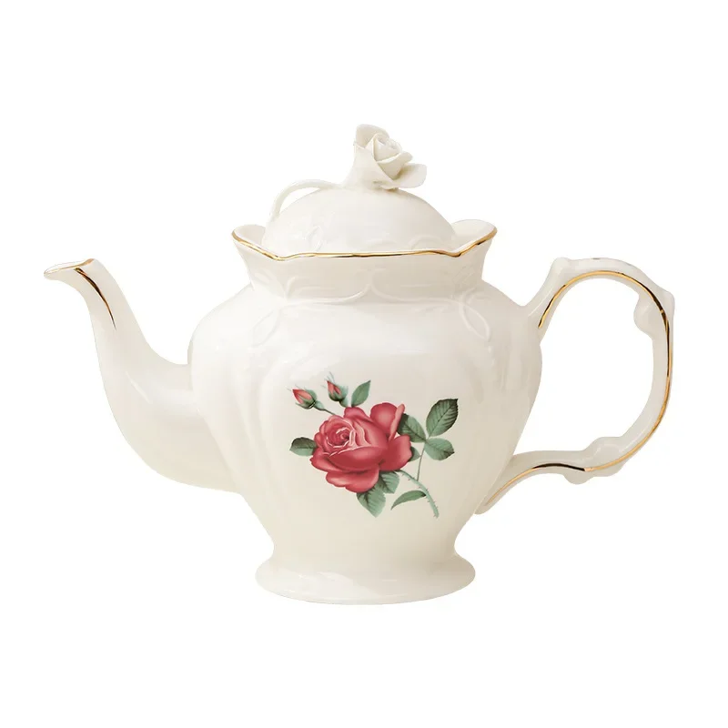 

European ceramic coffee cup set English afternoon flower tea home high-value coffee cup water cup kettle set