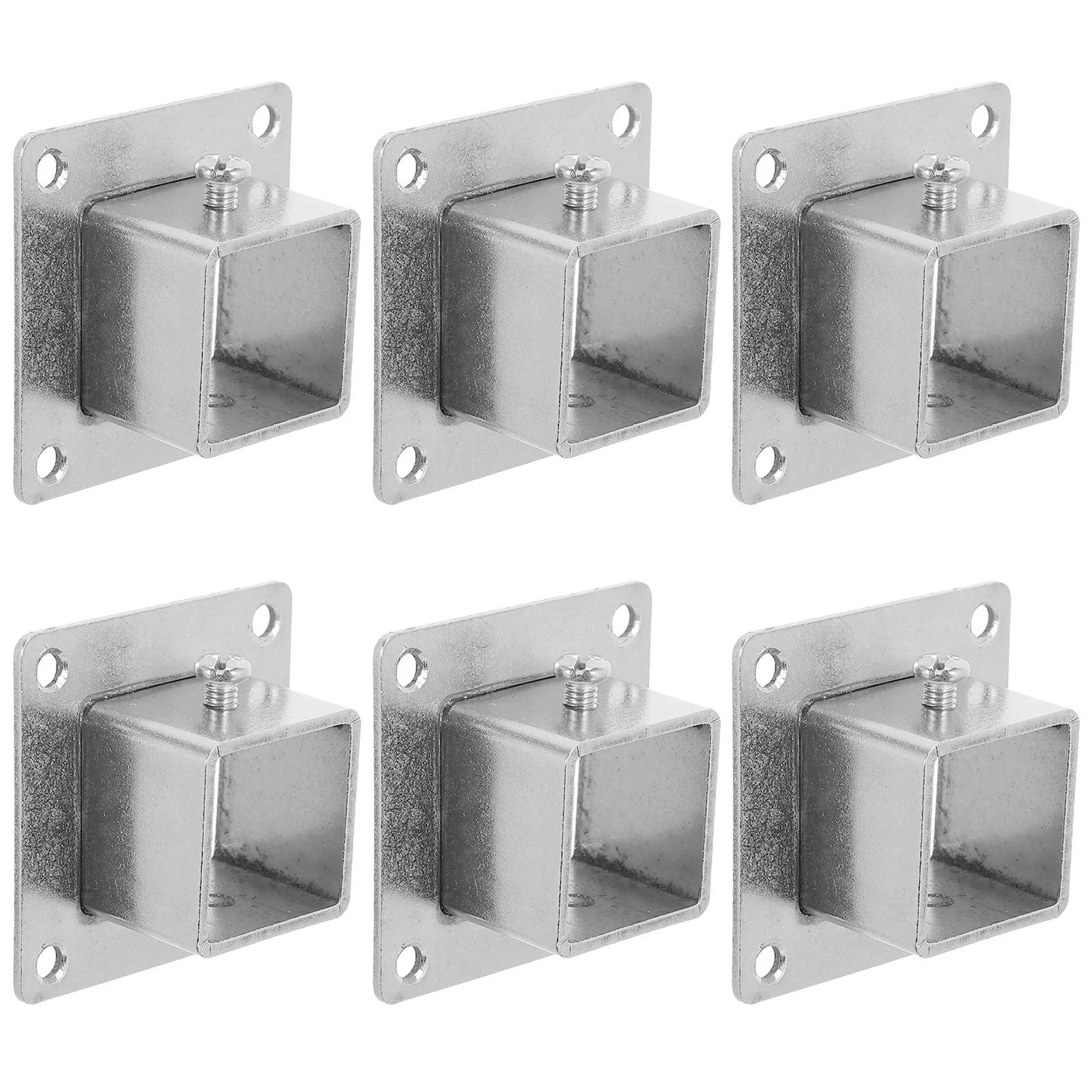 6Pcs Stainless Steel Square Post Flange Base Heavy Duty Anchor Plate Deck Fence Post Support Bracket Anchor Base for Railing