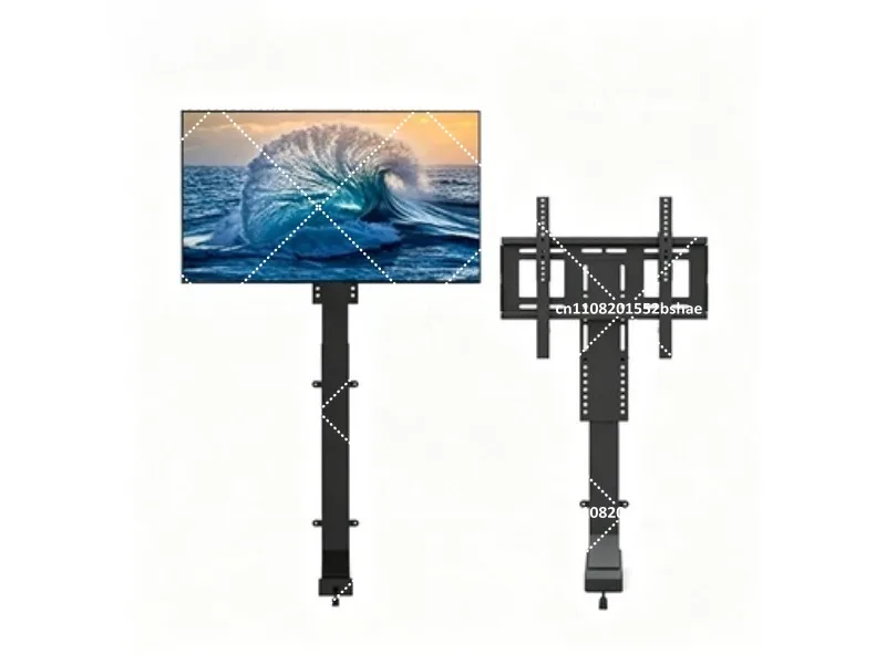 Motorized Hidden TV Cabinet Lift for 32-70 Inch TVs, Electrically Height-Adjustable Bracket with Remote Control