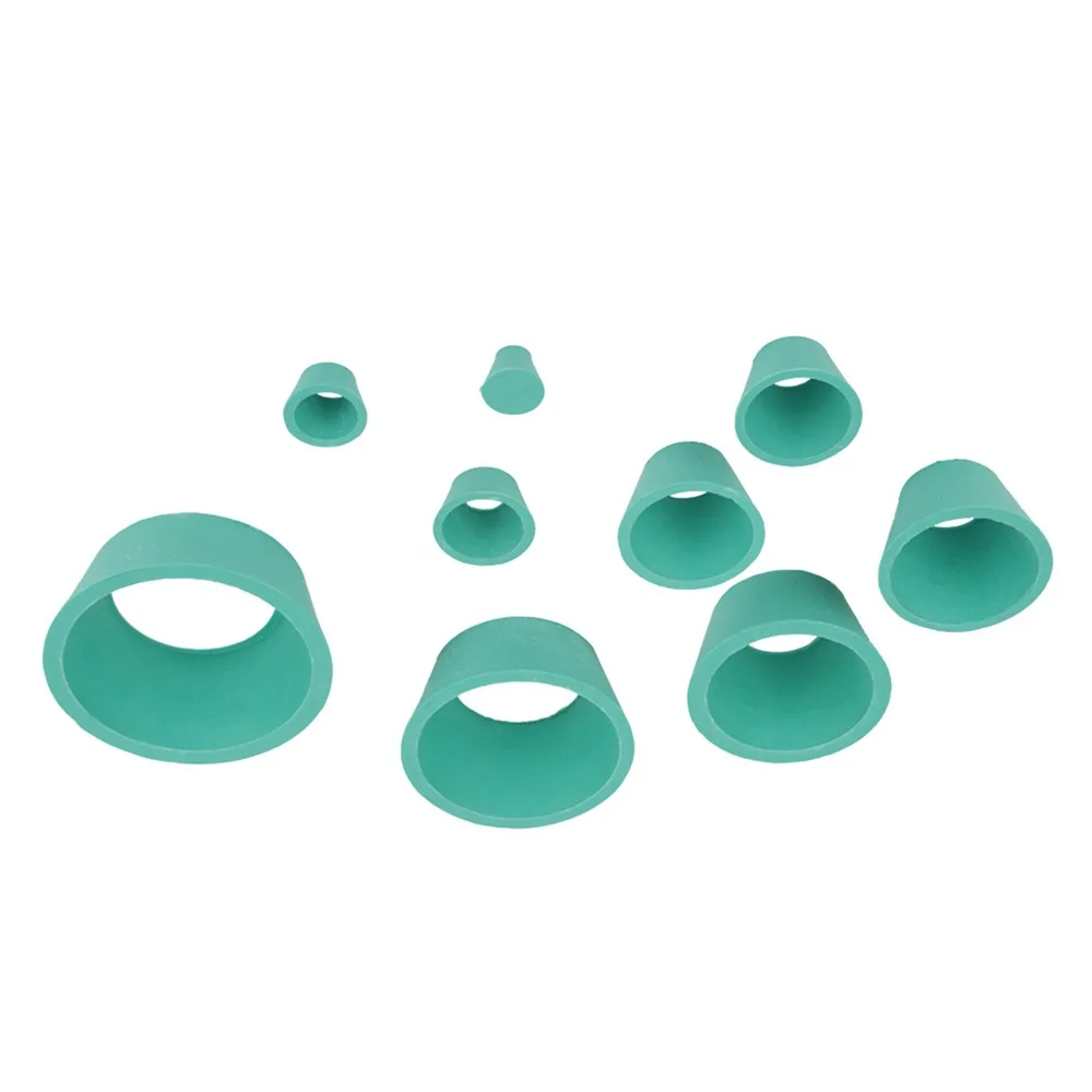 9 pcs Green Rubber Buchner Funnel Adapter Set Tapered Design Smooth Surface Filter Adapter Cones Flask Adapter Set