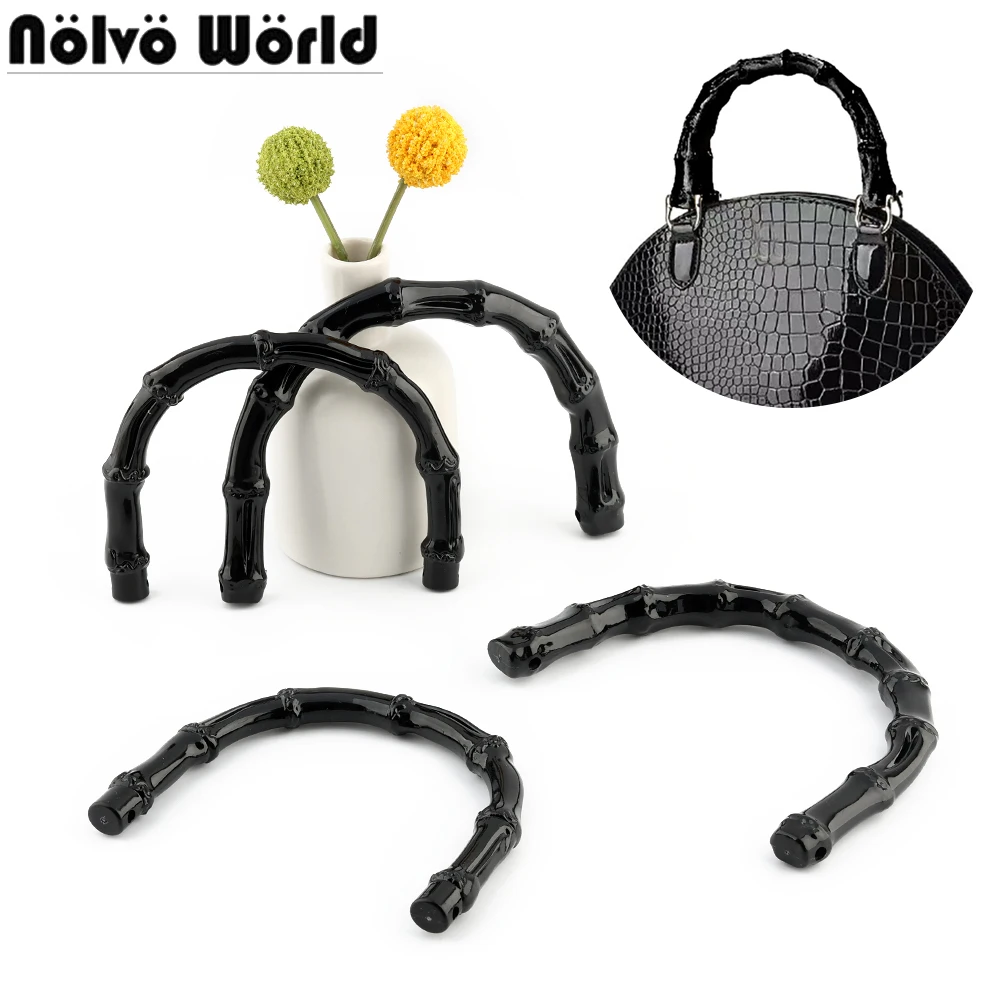 

2/4/10 шт., черная смола, бамбук, имитация ручки для кошелька, тканые сумки, сумка, плечевой ремень, ручка коробки, сменные аксессуары