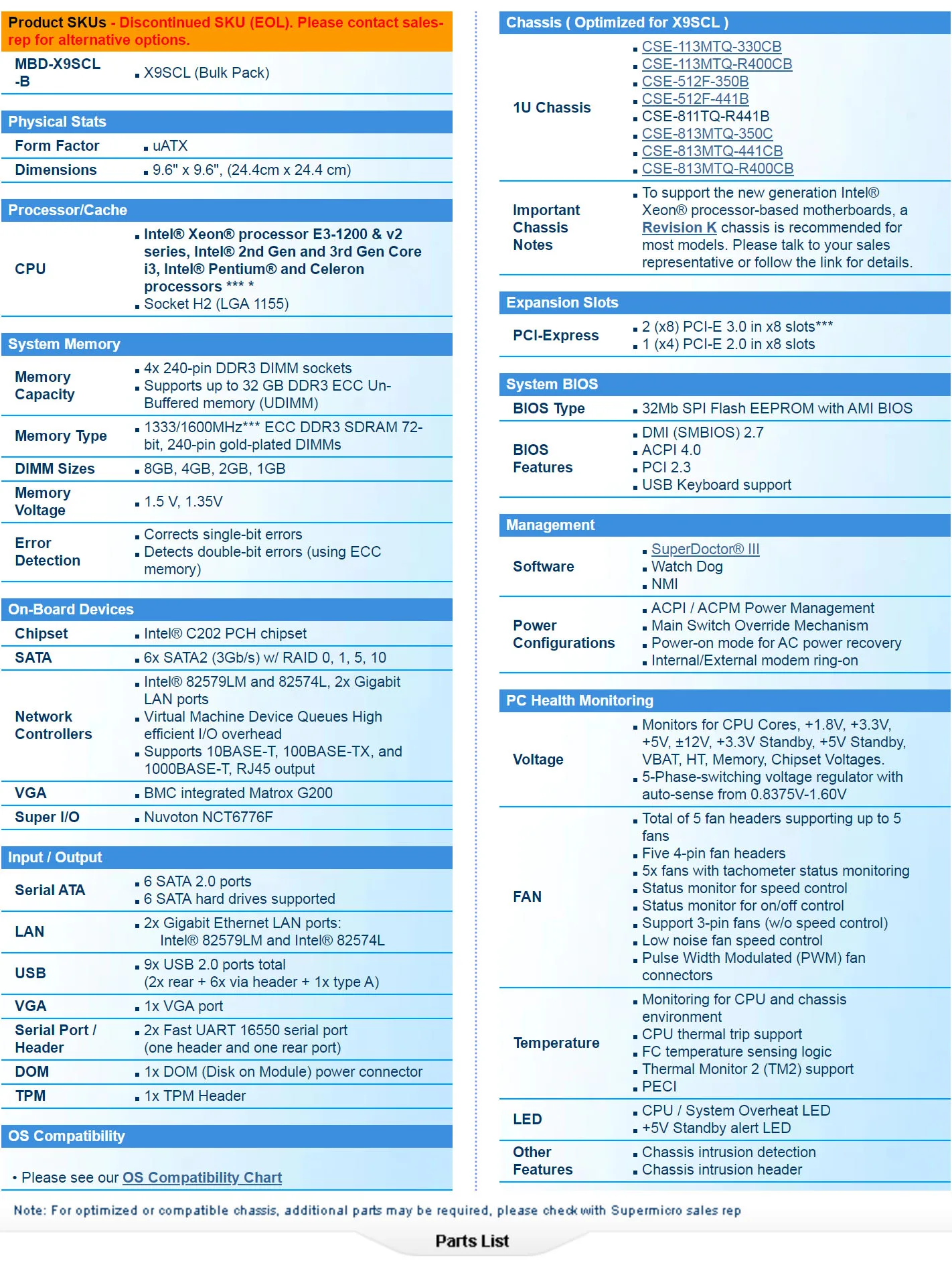 X9SCL Per Supermicro Server Unidirezionale UATX Scheda Madre LGA 1155 Intel C202 Xeon E3-1200 v2 Serie 2/3a Gen Core i3 DDR3 PCI-E3.0