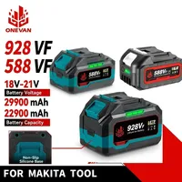ONEVAN 22900mAh 29900mAh Rechargeable Lithium Ion Battery With Battery indicator Wrench Power Tool For Makita 18V Battery Pin