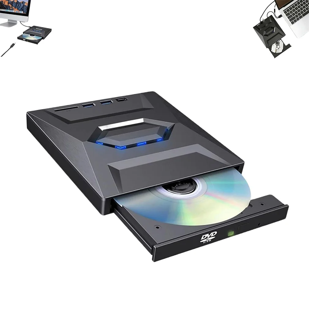 7-in-1 USB 3.0 External Bluray Player Multifunctional DVD BD CD Bluray Burner SD TF Card Reading Function Drive for PC Laptop