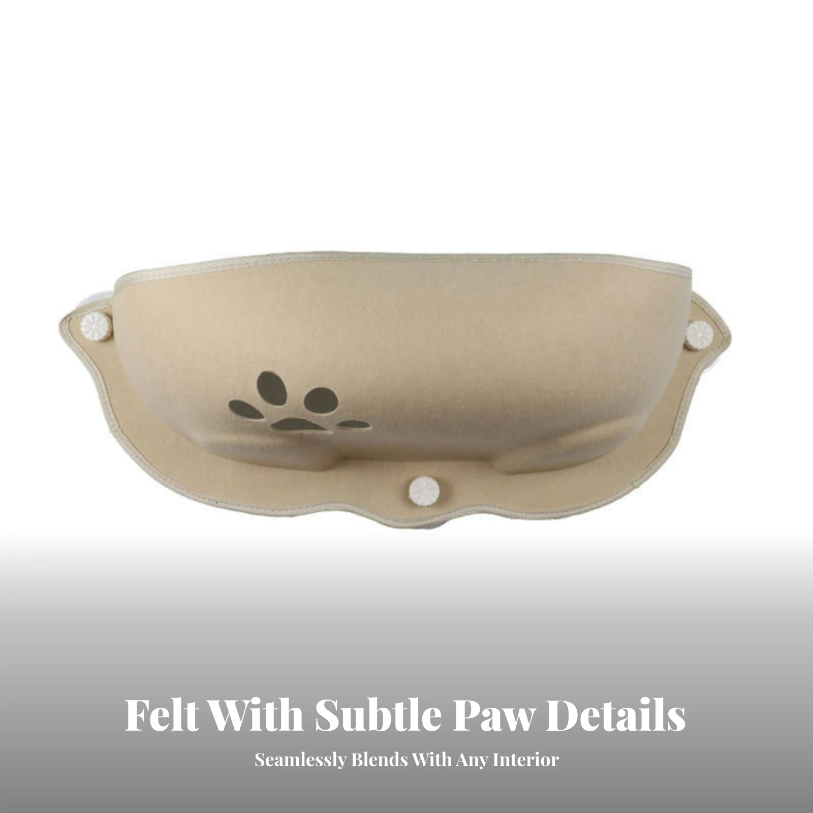 Semicircular Cat Sling Bed Bed Elevated Felt Cat Window Sling Bed Space-Saving for Indoor Cats, Napping, Sunbathing