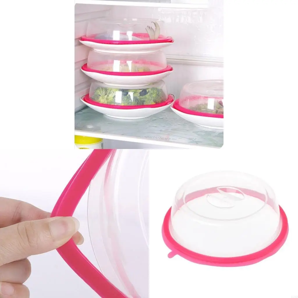 62KD Microwave Oven Plate Cover Non Plastic Clear Dish Lid Table Dustproof