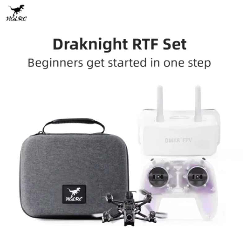 

Hglrc drak night 2inch rtf set draknight drone mit c1 fernbedienung 5,8g fpv brille für fpv pilot anfänger