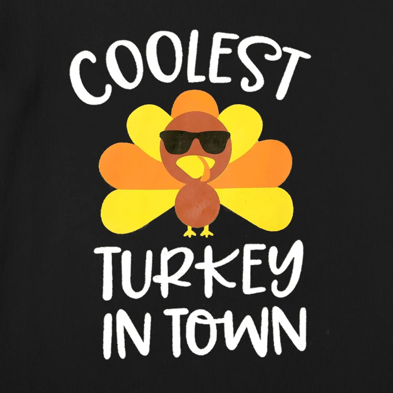 Toddler Thanksgiving Shirt Coolest Turkey in Town T-Shirt Funny Turkey Graphic Casual Short Sleeve Tees