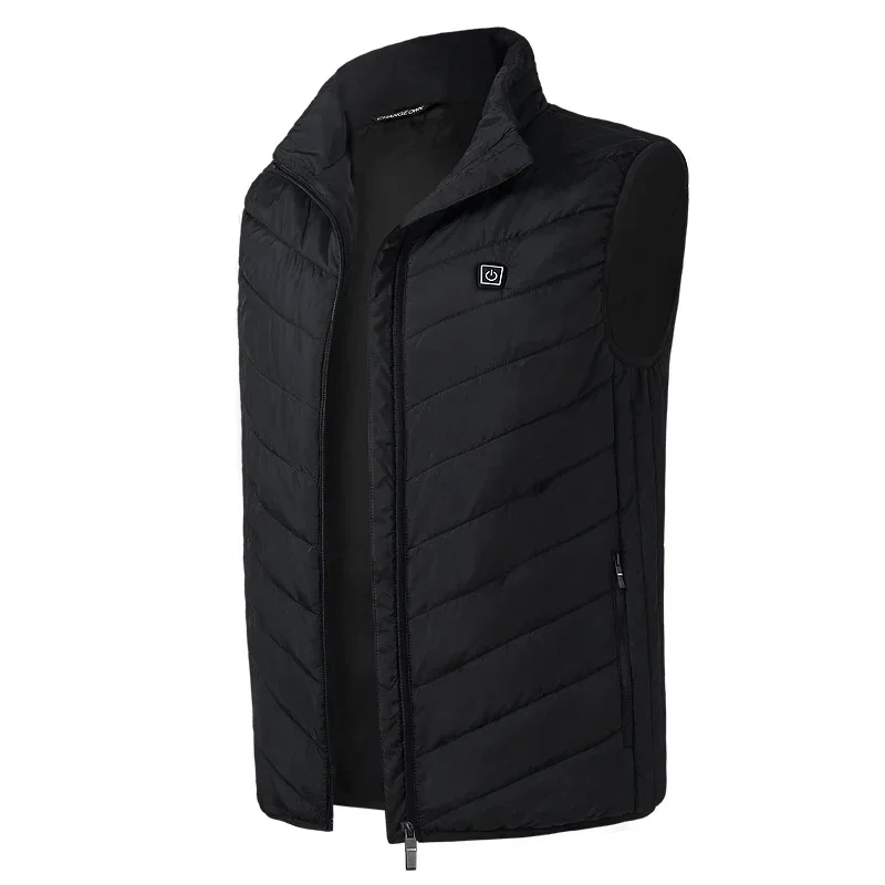 New Winter Heated Vest Men Women Solid Color USB Heated Jacket Vest Stand Collar Outerwear Warm Heating Vest Male