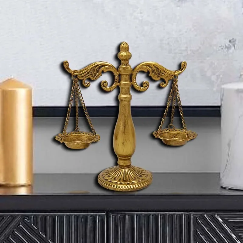 مقياس التوازن ديكور المحكمة الأوروبية الحديد الفن دراسة ديكور مكتب الحلي الزخرفية هدية الزفاف الرجعية الجنية والعدالة