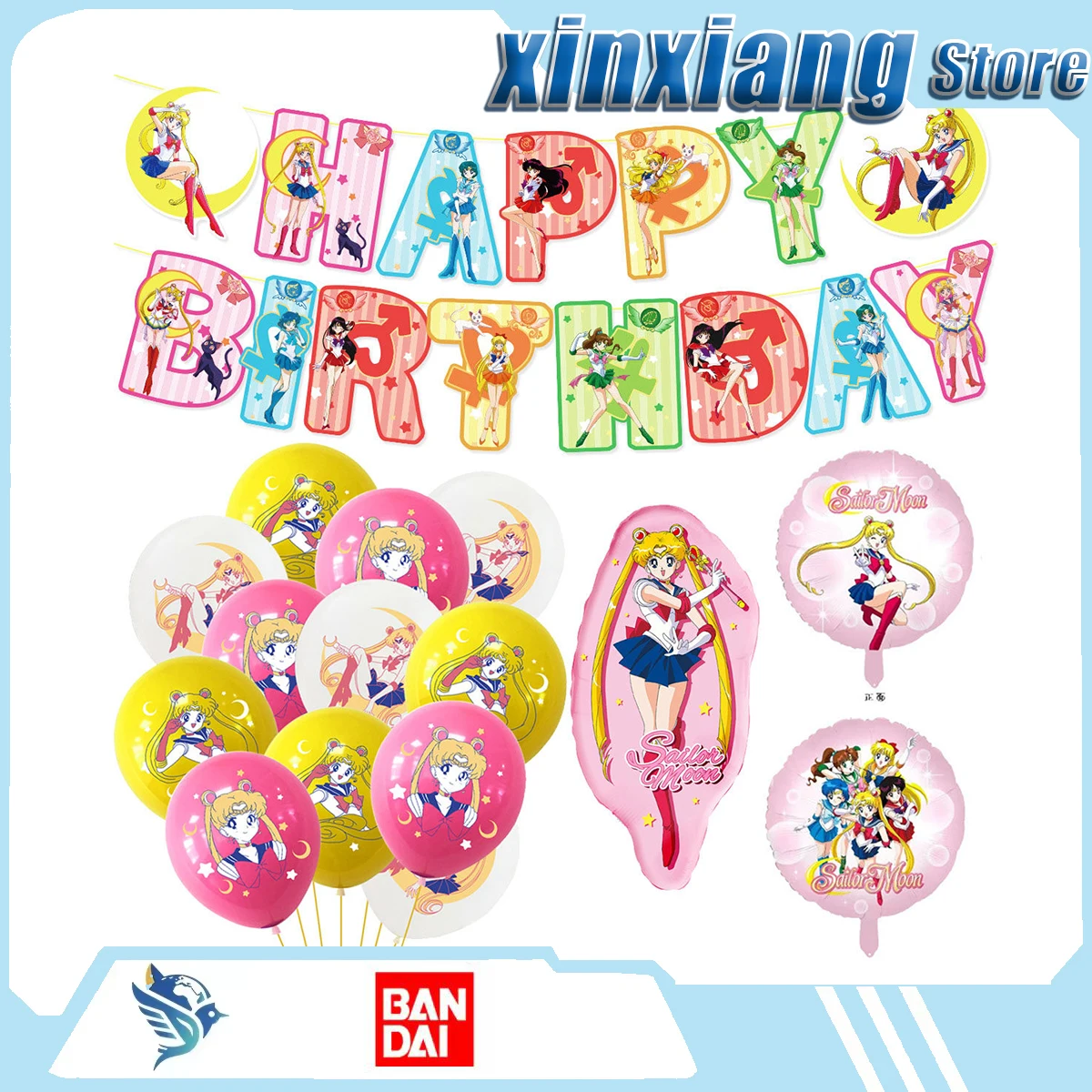 

Bandai Sailor Moon decorative supplies Girls Sailor Moon Birthday Party Decor Balloon Set surprises gifts trendy toys animation