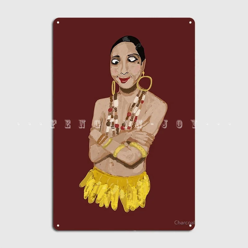 Josephine Baker In Banana Skirt Metal Plaque Poster Club Party Garage Club Vintage Poster Tin Sign Poster