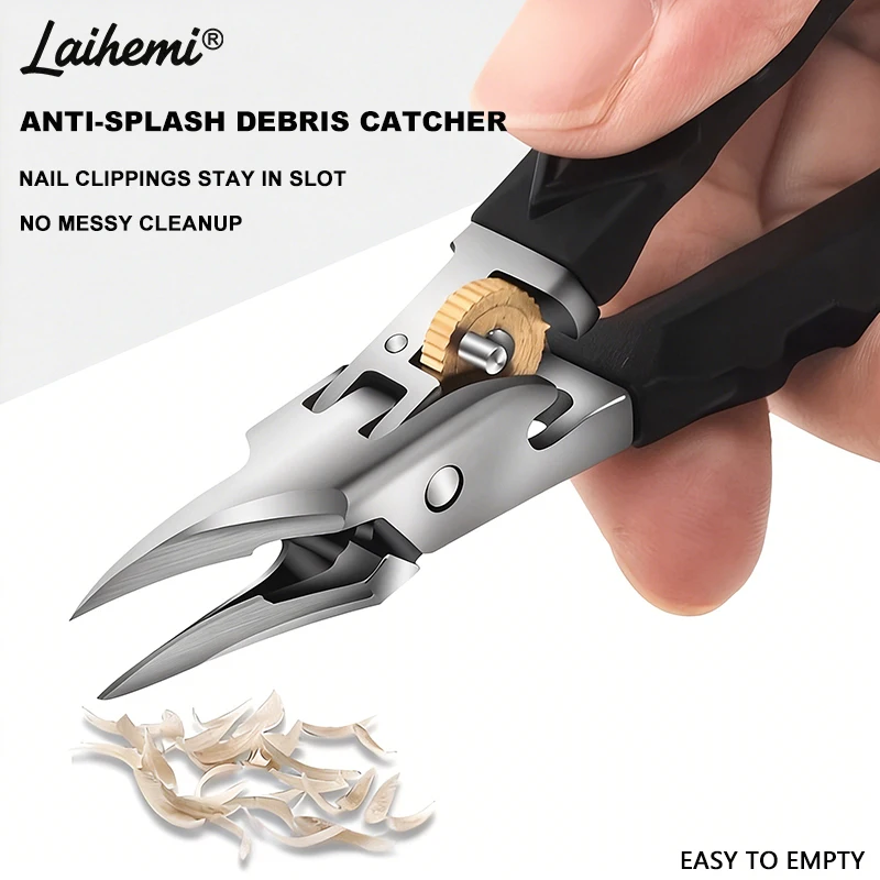 45 ° Gebogene Nagelknipser für eingewachsene Zehennägel, ultrascharfe Edelstahl-Zahnradsperre, ergonomischer Hochleistungs-Nagelknipser für dicke, harte Zehennägel – Detail 4