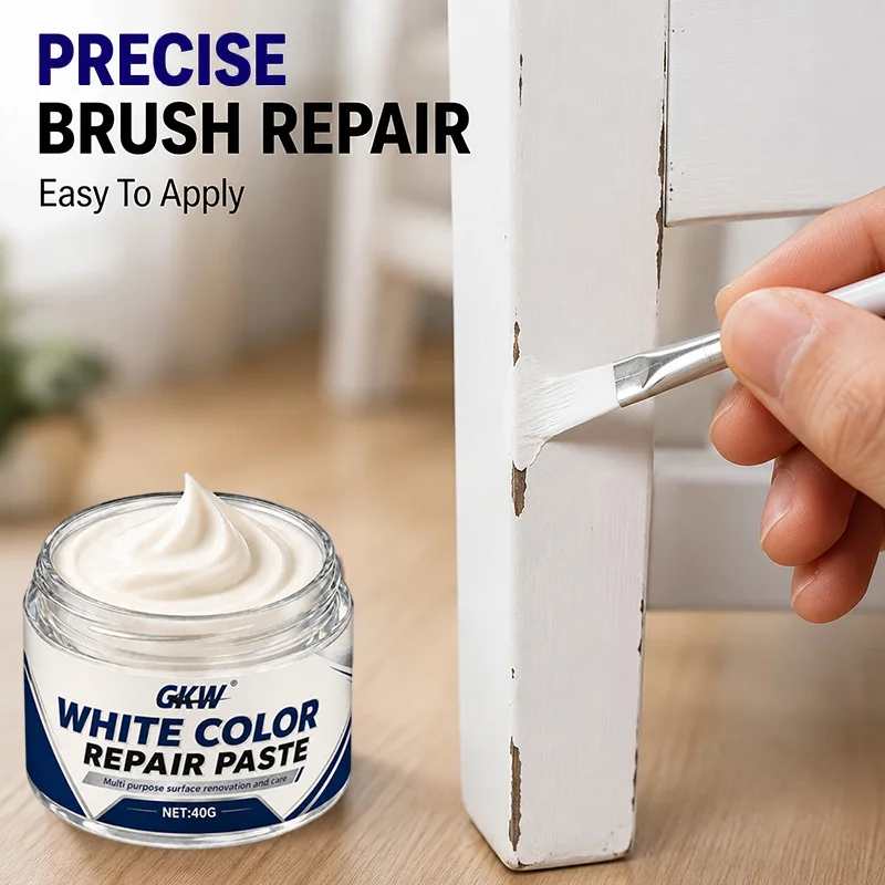 White Multi-Use Touch-Up Paste. Fixes Scratches, Cracks & Chips. Furniture, Doors, Cabinets, Floors, Faucets & Tubs. Easy Apply