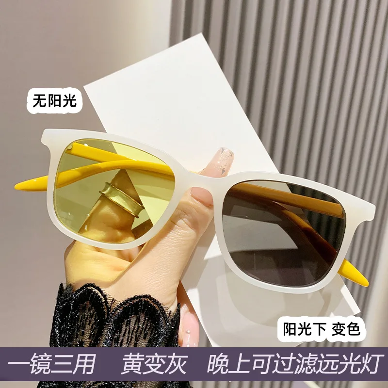 

2024 Retro Anti Blue Light Flat Mirror Ultra Light Student Style Plain Face Slim Frame sunglassess for women