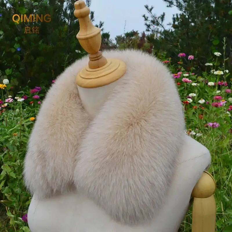 Bufanda de piel de zorro Real para hombres y mujeres, chal esponjoso de lujo, mantiene el cuello más cálido, bufandas cuadradas peludas, accesorios