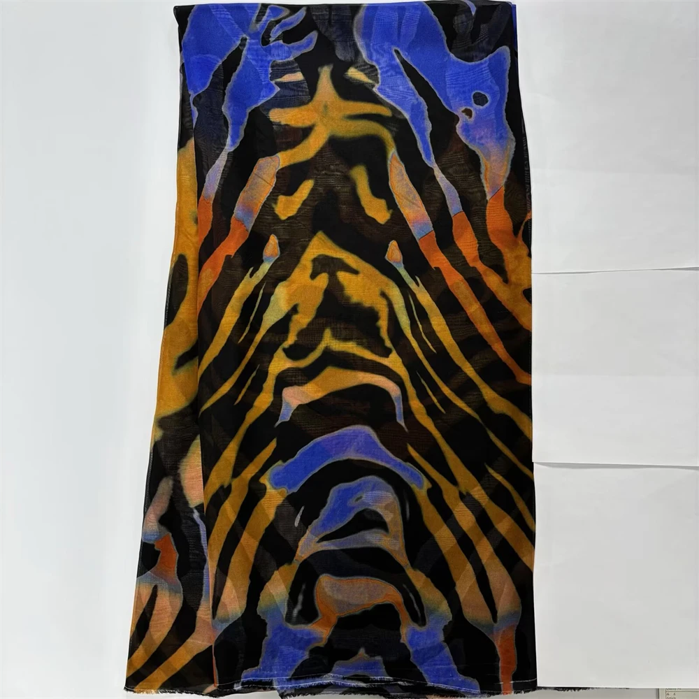 

Африканский шелковый шифоновый тюль, ткань в нигерийском стиле, натуральная шелковая ткань, женское платье, шарф, материал шириной 140 см, мягкий 6 мм