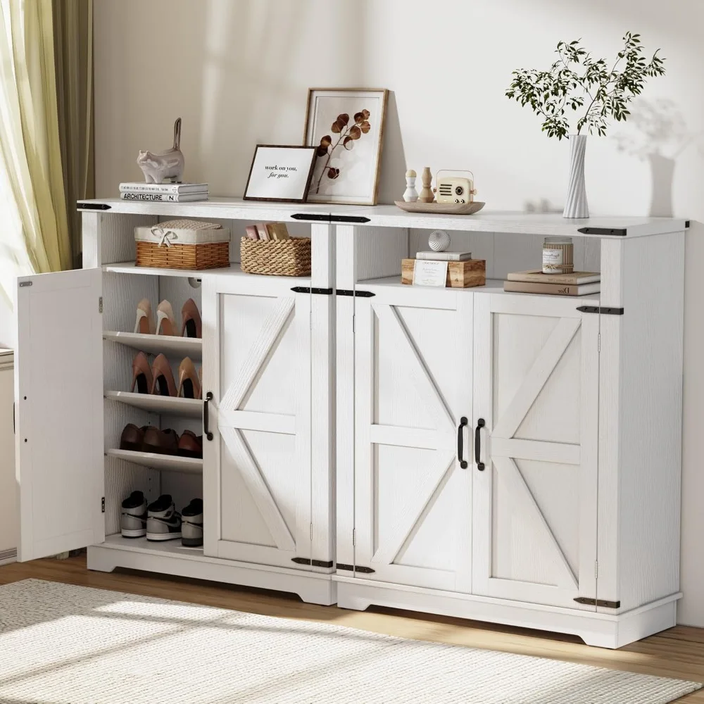 "مجموعة من خزائن أحذية مكونة من 6 طبقات - أبواب مع أرفف قابلة للتعديل وتركيب مضاد للطرف، للمدخل/الخزانة"