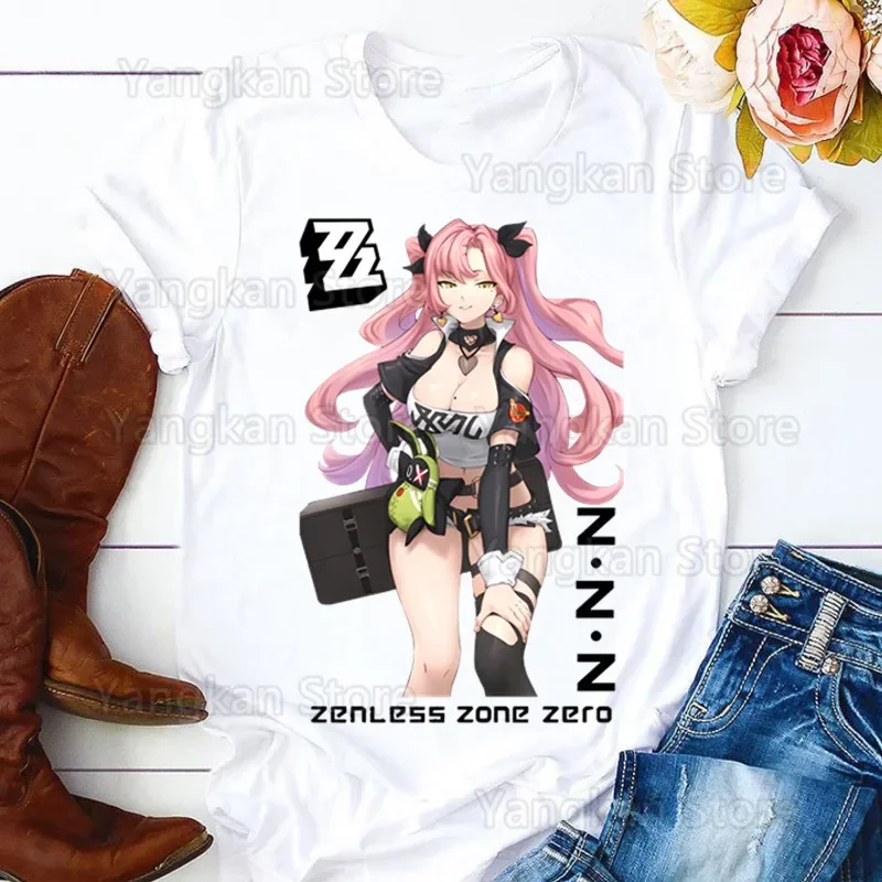 Anime Game Zenless Zone Zero ZZZ Tops Graphic Tees Kawaii T-shirt Clothes T Shirt  Bangboo Harajuku Tops Summer