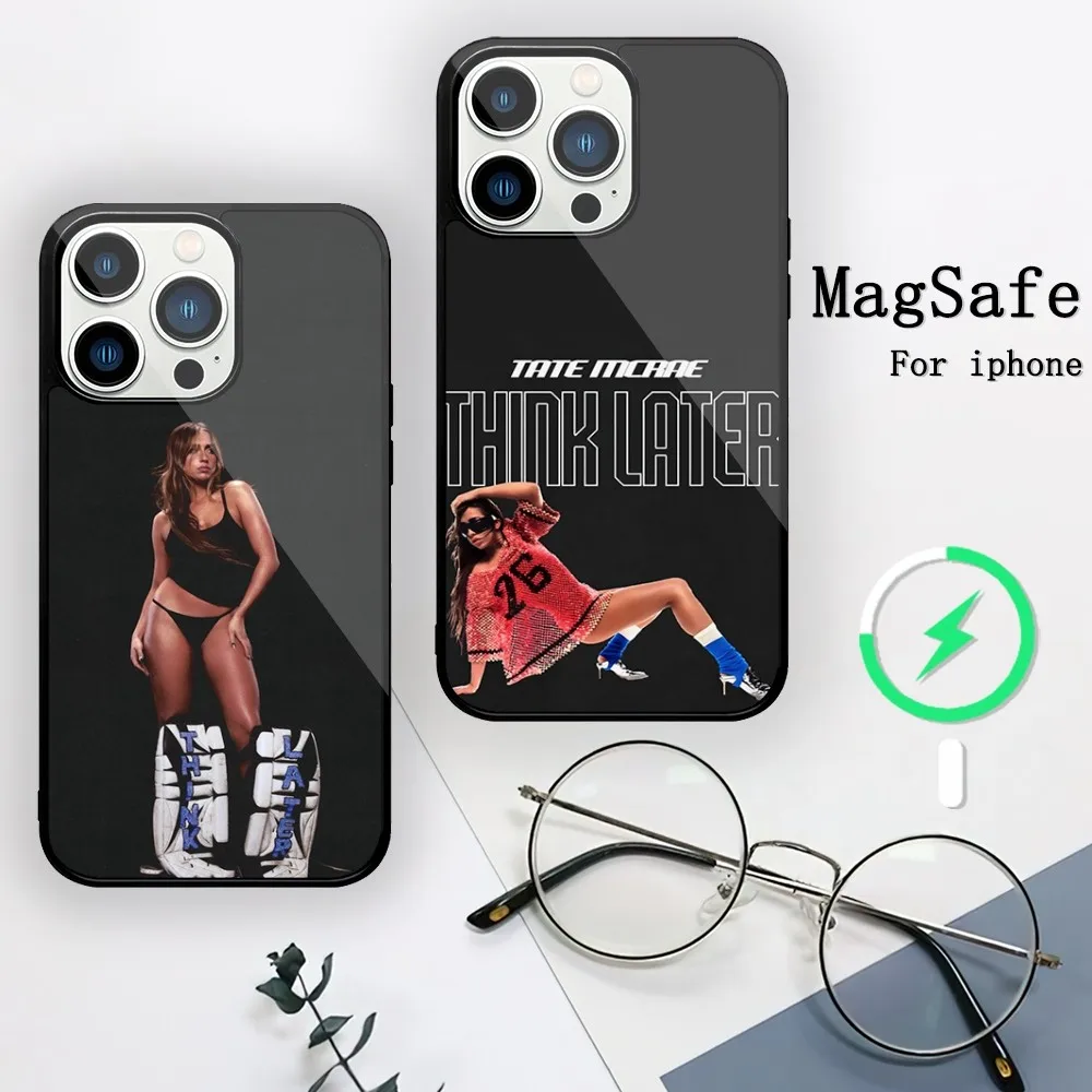 Singer Tate McRae Think Later Phone Case For iPhone 11 12 13 14 15 Mini Pro XS Max X S Plus XR Magnetic Attraction Shell