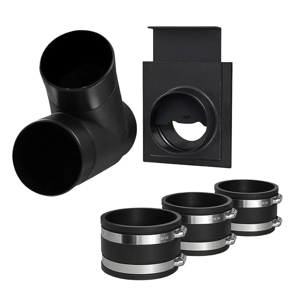 Woodworking Dust Extraction Fittings 4 inch Damper Reducer 3 Flexible Cuffs for Seamless Pipe to Hose Connection