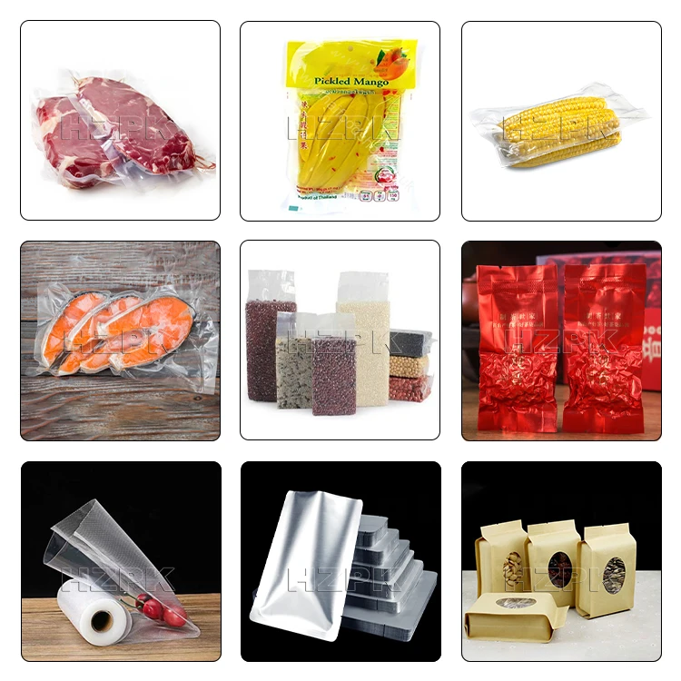 Hzpk Dz400 Rice Brick Shape Chicken Food Saver Chamber Vacuum Sealer Packing Machines For Plastic Bag Meat