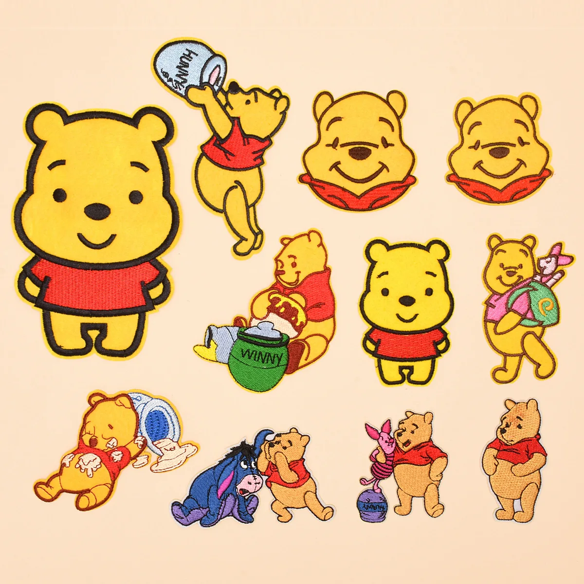 

Wholesale Cartoon Cute Bear Winnie the Pooh Patch For DIY Sew on Child Clothe Ironing Patches Jeans Embroidered Applique