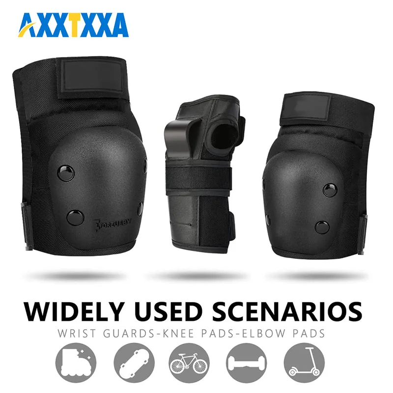 Adult/Child Knee Pads Elbow Pads Wrist Guards Protective Gear Set for Skateboarding Inline Roller Biking Roller Skating Cycling