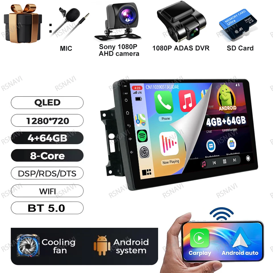Android 15 Autoradio Voor Jeep Wrangler 3 JK 2007-2018 Head Unit Draadloze Carplay Auto GPS QLED DVD multimedia Navigatie BT