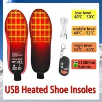 USB Heated Shoe Insoles Feet Warm Sock Pad Mat 3 Speed Wireless Temperature Electrically Heating Insoles Warm Thermal Insoles