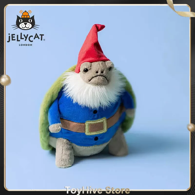 【Na Stanie】Pluszak JellyCat Timmy, ogrodowy gnom, urocza maskotka z niebieskim kapeluszem, dekoracja ogrodowa dla dzieci, fanów, na przyjęcie urodzinowe