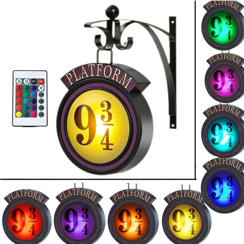 New Multicolor 9 3/4 Figure Night Light LED Magic Wall Lamps Platform Hogwartsed 3D Lamp Harries Room Decor Kids Gift